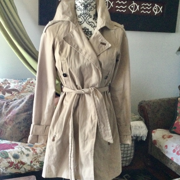 Zara Jackets & Blazers - Zara Trench Coat Tan with suede accents size Small